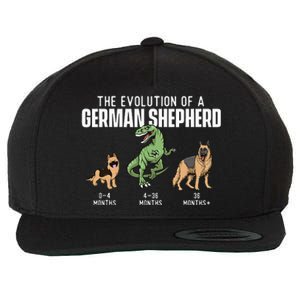 The Evolution Of A German Shepherd Dog Owner Wool Snapback Cap