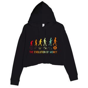 The Evolution Of Money Bitcoin Btc Crypto Cryptocurrency Crop Fleece Hoodie