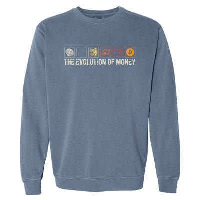 The Evolution Of Money Bitcoin Businessman Cryptocurrency Garment-Dyed Sweatshirt