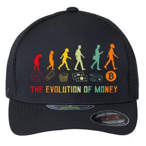 The Evolution Of Money Bitcoin Btc Crypto Cryptocurrency Flexfit Unipanel Trucker Cap