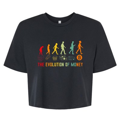 The Evolution Of Money Bitcoin Btc Crypto Cryptocurrency Bella+Canvas Jersey Crop Tee