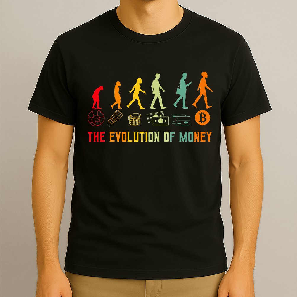 The Evolution Of Money Bitcoin Btc Crypto Cryptocurrency T-Shirt