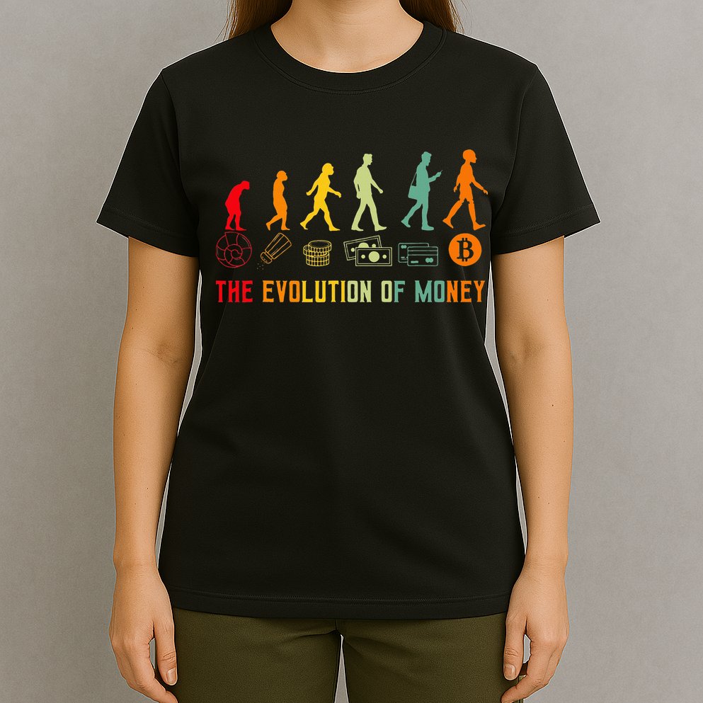 The Evolution Of Money Bitcoin Btc Crypto Cryptocurrency T-Shirt