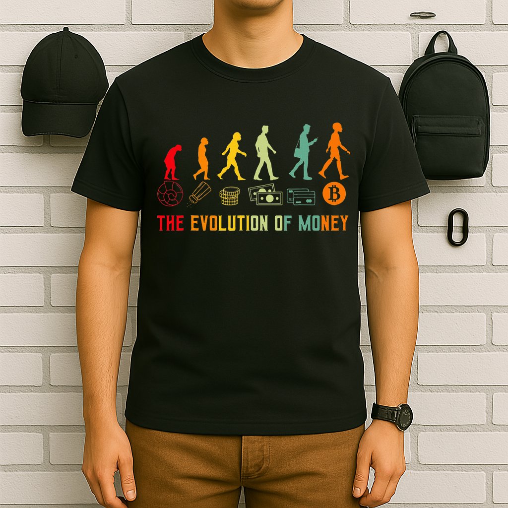 The Evolution Of Money Bitcoin Btc Crypto Cryptocurrency T-Shirt
