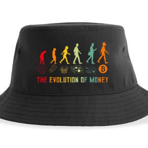 The Evolution Of Money Bitcoin Btc Crypto Cryptocurrency Sustainable Bucket Hat