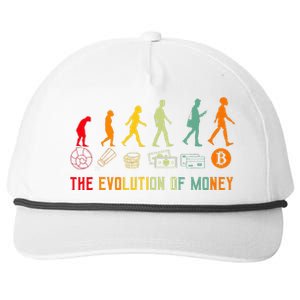 The Evolution Of Money Bitcoin Btc Crypto Cryptocurrency Snapback Five-Panel Rope Hat