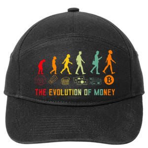 The Evolution Of Money Bitcoin Btc Crypto Cryptocurrency 7-Panel Snapback Hat