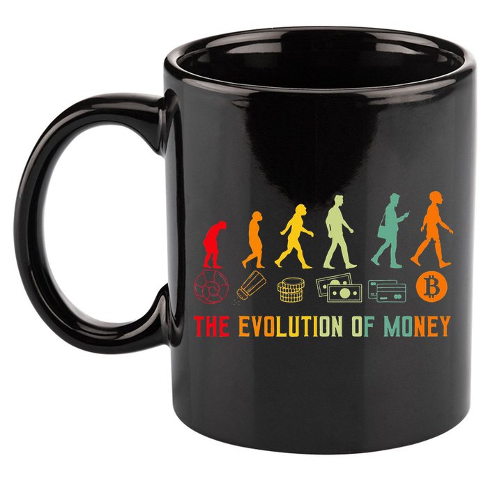 The Evolution Of Money Bitcoin Btc Crypto Cryptocurrency 11oz C Handle Ceramic Mug