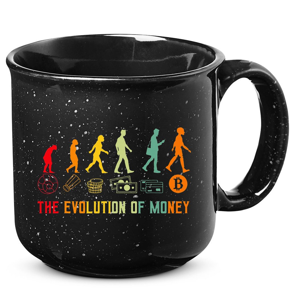 The Evolution Of Money Bitcoin Btc Crypto Cryptocurrency 15oz Campfire Ceramic Mug