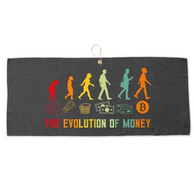 The Evolution Of Money Bitcoin Btc Crypto Cryptocurrency Large Microfiber Waffle Golf Towel