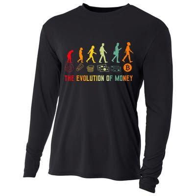 The Evolution Of Money Bitcoin Btc Crypto Cryptocurrency Cooling Performance Long Sleeve Crew