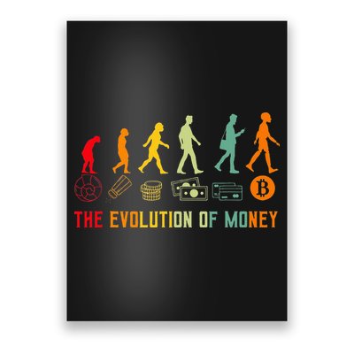 The Evolution Of Money Bitcoin Btc Crypto Cryptocurrency Poster