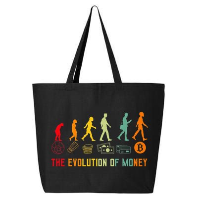 The Evolution Of Money Bitcoin Btc Crypto Cryptocurrency 25L Jumbo Tote