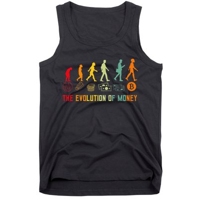 The Evolution Of Money Bitcoin Btc Crypto Cryptocurrency Tank Top