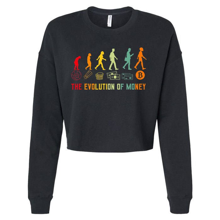 The Evolution Of Money Bitcoin Btc Crypto Cryptocurrency Cropped Pullover Crew