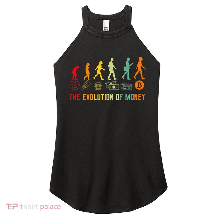 The Evolution Of Money Bitcoin Btc Crypto Cryptocurrency Women's Perfect Tri Rocker Tank