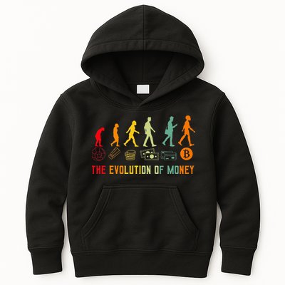 The Evolution Of Money Bitcoin Btc Crypto Cryptocurrency Kids Hoodie
