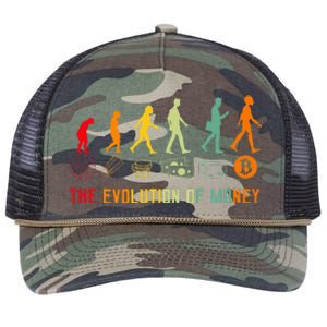 The Evolution Of Money Bitcoin Btc Crypto Cryptocurrency Retro Rope Trucker Hat Cap