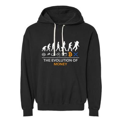 The Evolution Of Money Bitcoin Ripple Xrp To The Moon Garment-Dyed Fleece Hoodie