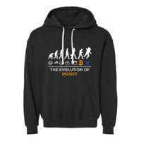 The Evolution Of Money Bitcoin Ripple Xrp To The Moon Garment-Dyed Fleece Hoodie