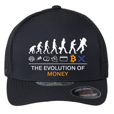 The Evolution Of Money Bitcoin Ripple Xrp To The Moon Flexfit Unipanel Trucker Cap