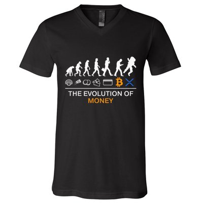 The Evolution Of Money Bitcoin Ripple Xrp To The Moon V-Neck T-Shirt