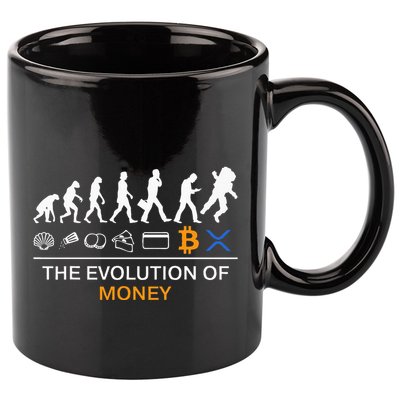The Evolution Of Money Bitcoin Ripple Xrp To The Moon 11oz C Handle Ceramic Mug