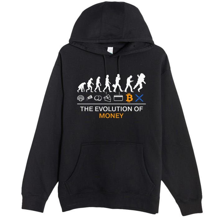 The Evolution Of Money Bitcoin Ripple Xrp To The Moon Premium Pullover Hoodie
