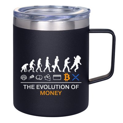 The Evolution Of Money Bitcoin Ripple Xrp To The Moon 12oz Stainless Steel Coffee Mug