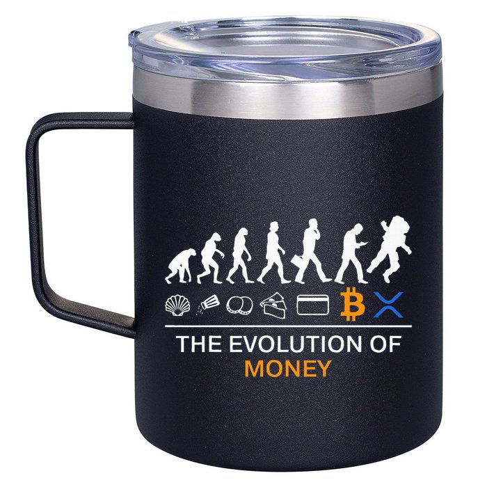 The Evolution Of Money Bitcoin Ripple Xrp To The Moon 12oz Stainless Steel Coffee Mug