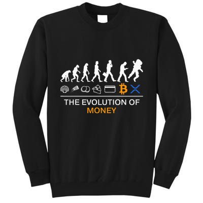 The Evolution Of Money Bitcoin Ripple Xrp To The Moon Tall Sweatshirt