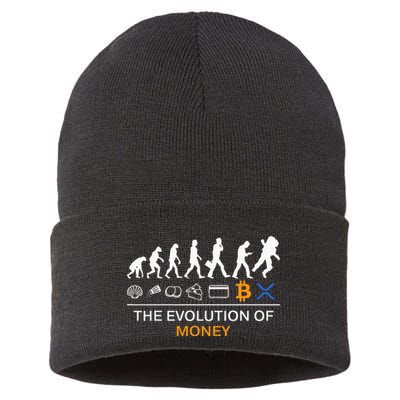 The Evolution Of Money Bitcoin Ripple Xrp To The Moon Sustainable Knit Beanie