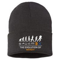 The Evolution Of Money Bitcoin Ripple Xrp To The Moon Sustainable Knit Beanie