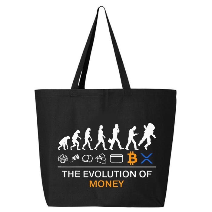 The Evolution Of Money Bitcoin Ripple Xrp To The Moon 25L Jumbo Tote