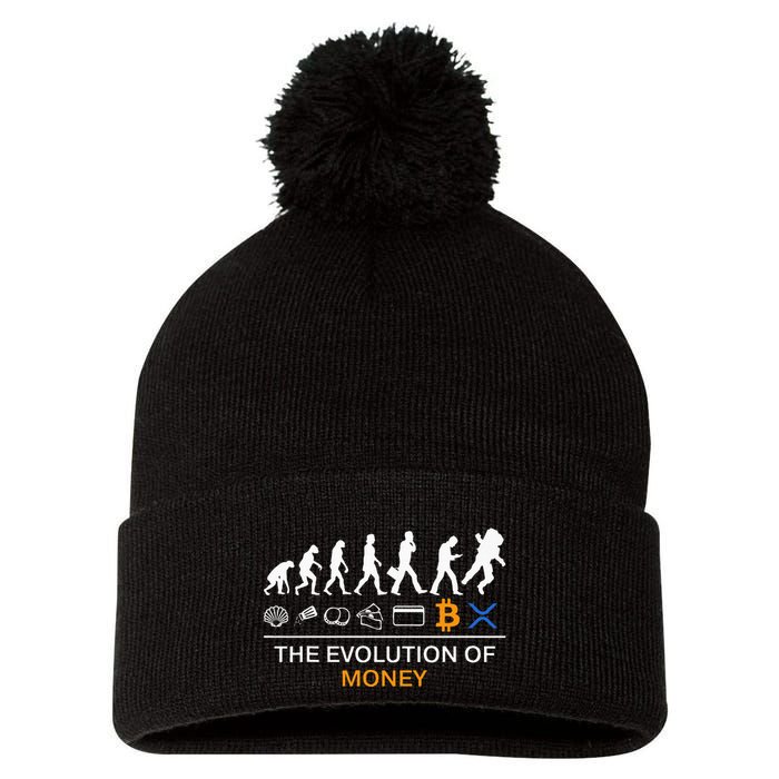 The Evolution Of Money Bitcoin Ripple Xrp To The Moon Pom Pom 12in Knit Beanie