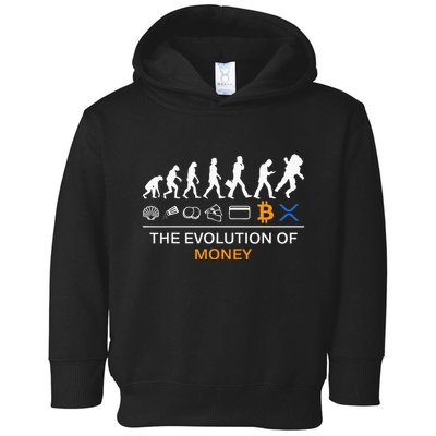 The Evolution Of Money Bitcoin Ripple Xrp To The Moon Toddler Hoodie
