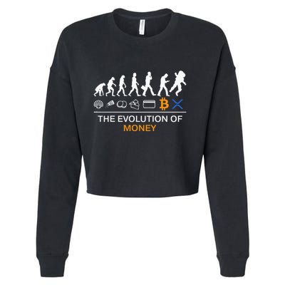 The Evolution Of Money Bitcoin Ripple Xrp To The Moon Cropped Pullover Crew