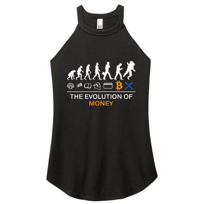 The Evolution Of Money Bitcoin Ripple Xrp To The Moon Women's Perfect Tri Rocker Tank