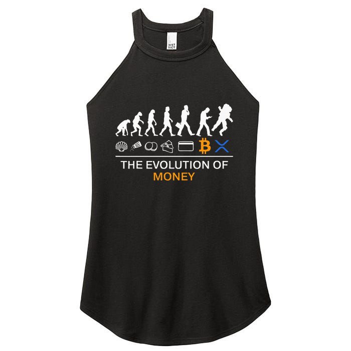 The Evolution Of Money Bitcoin Ripple Xrp To The Moon Women's Perfect Tri Rocker Tank