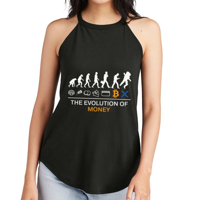 The Evolution Of Money Bitcoin Ripple Xrp To The Moon Women's Perfect Tri Rocker Tank