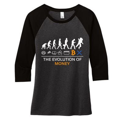 The Evolution Of Money Bitcoin Ripple Xrp To The Moon Women's Tri-Blend 3/4-Sleeve Raglan Shirt