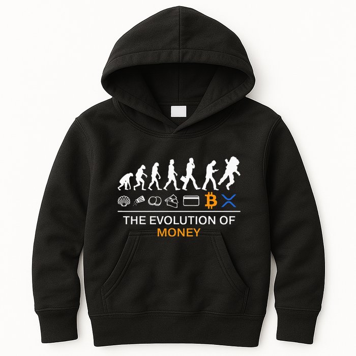 The Evolution Of Money Bitcoin Ripple Xrp To The Moon Kids Hoodie
