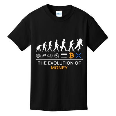 The Evolution Of Money Bitcoin Ripple Xrp To The Moon Kids T-Shirt