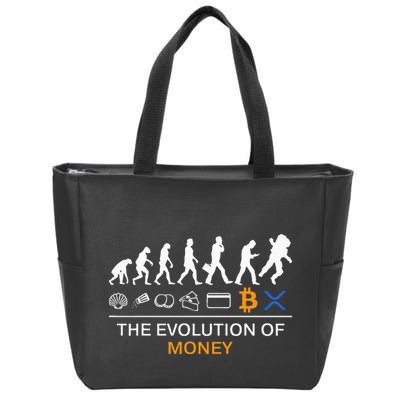 The Evolution Of Money Bitcoin Ripple Xrp To The Moon Zip Tote Bag