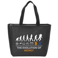 The Evolution Of Money Bitcoin Ripple Xrp To The Moon Zip Tote Bag