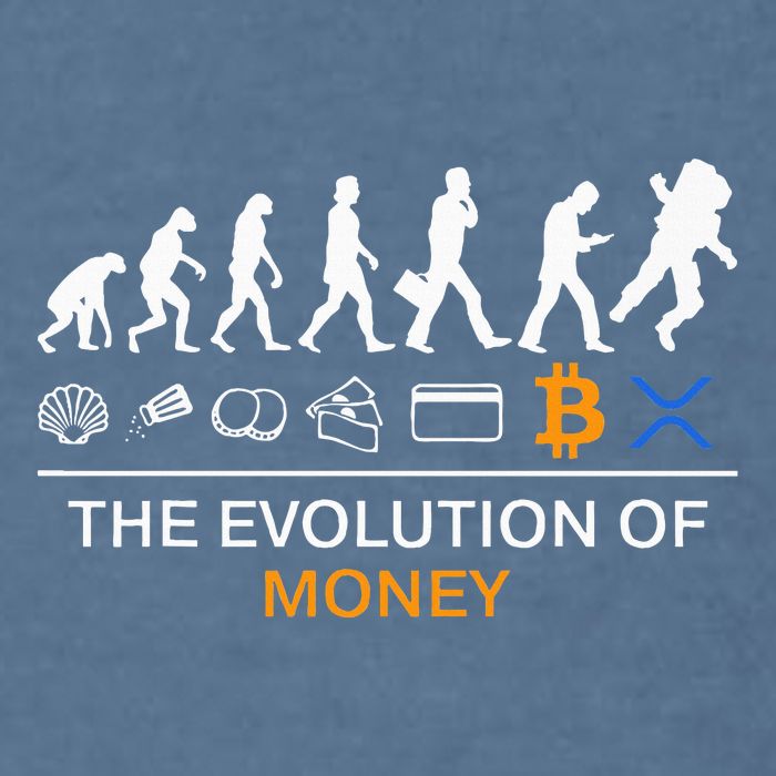 The Evolution Of Money Bitcoin Ripple Xrp To The Moon Garment-Dyed Sweatshirt