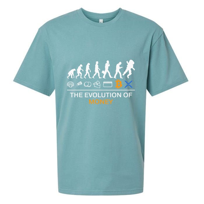 The Evolution Of Money Bitcoin Ripple Xrp To The Moon Sueded Cloud Jersey T-Shirt