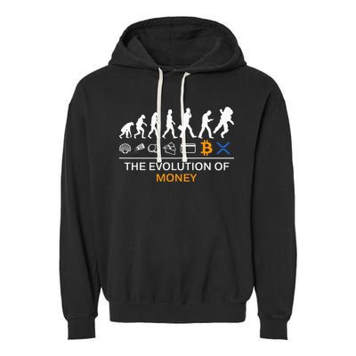 The Evolution Of Money Funny Bitcoin Ripple Xrp To The Moon Garment-Dyed Fleece Hoodie