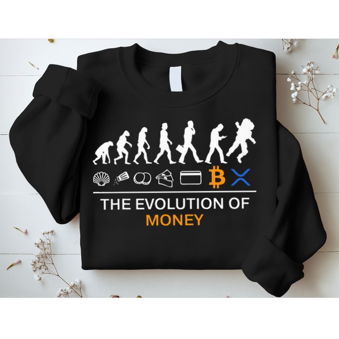 The Evolution Of Money Funny Bitcoin Ripple Xrp To The Moon Sweatshirt