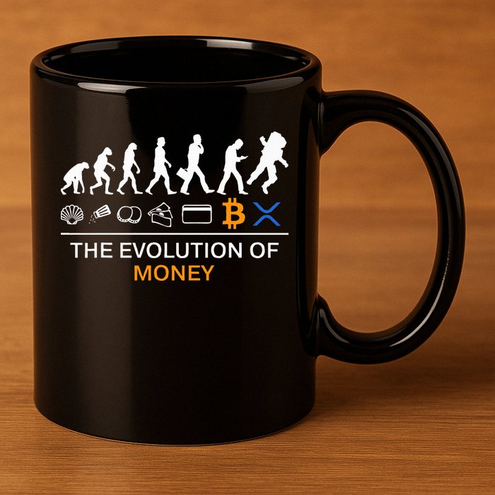 The Evolution Of Money Funny Bitcoin Ripple Xrp To The Moon 11oz C Handle Ceramic Mug